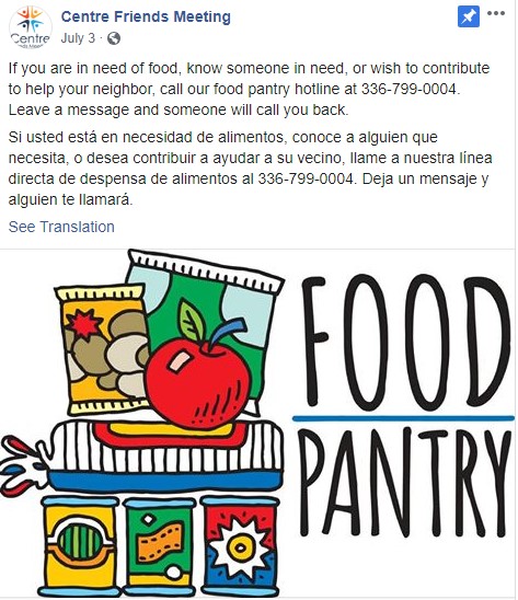 Ad for Food Pantry 